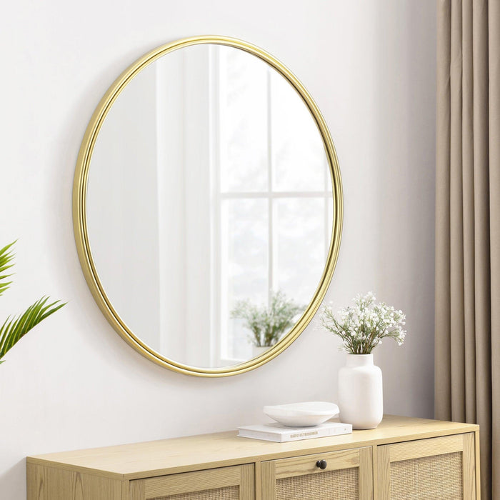 36" Double Ribbed Frame Mirror - Luxio