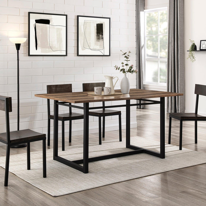 60" Contemporary Wood and Metal Dining Table - Luxio