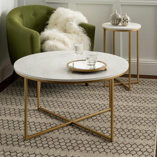 Alissa Modern Glam Coffee Table and Side Table Set - Luxio
