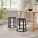 Colton 18" Metal and Wood Round Kitchen Stool Set of 2 - Luxio