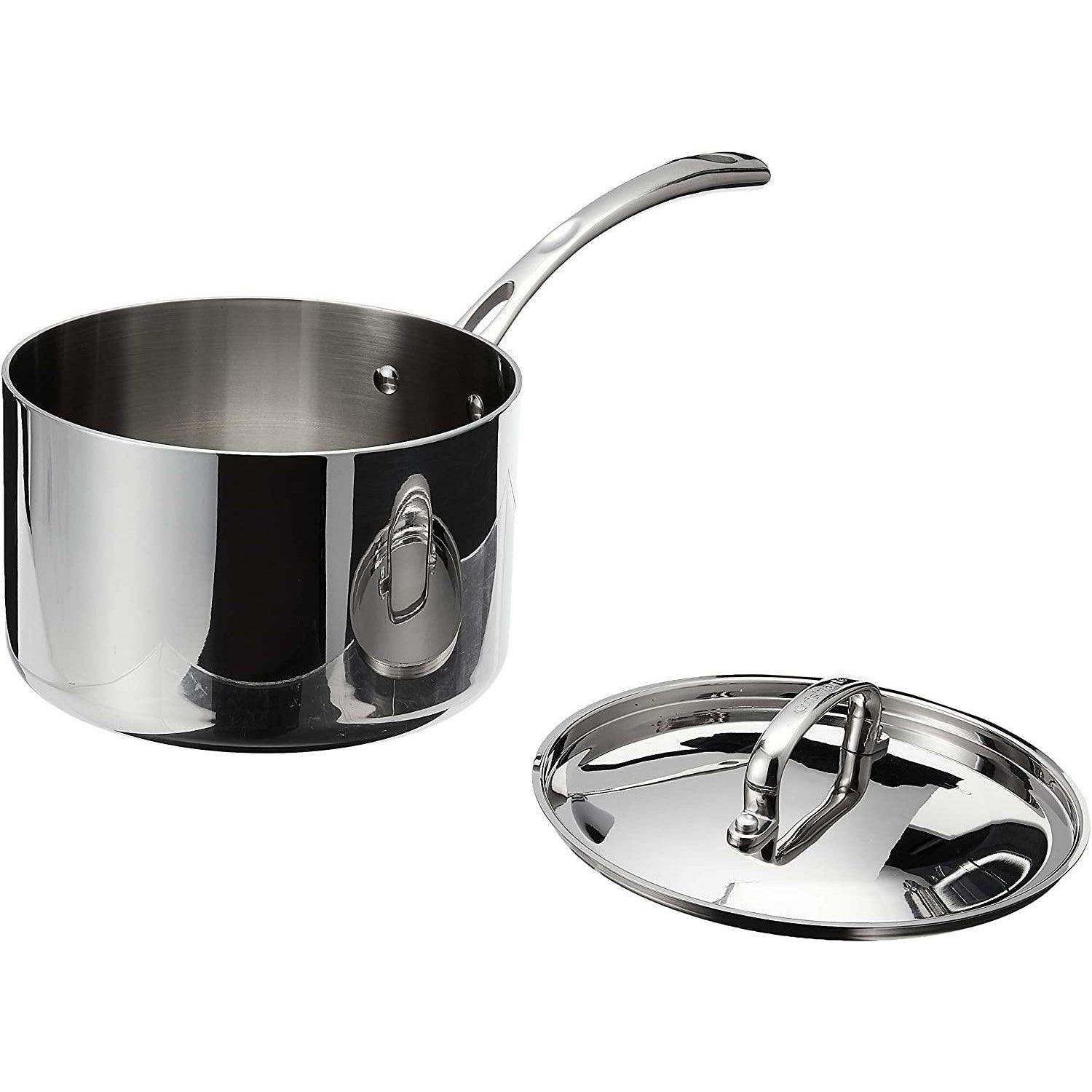 French Classic Tri-Ply Stainless Cookware 4 Quart Saucepan with Cover