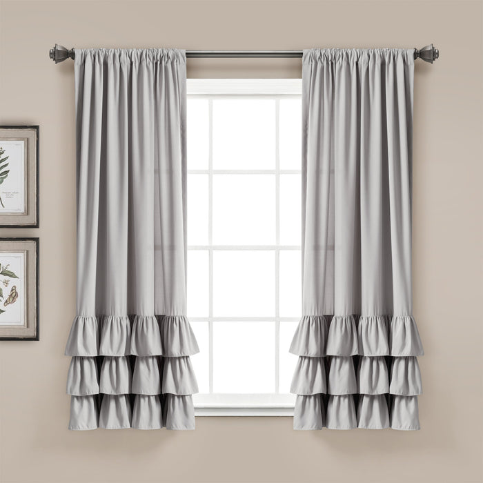 Allison Ruffle Window Curtain Panel Set