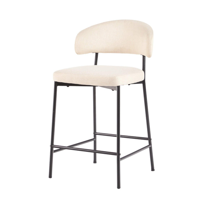 Alexis Modern Curved Back Bar Stool, Set of 2 - Luxio