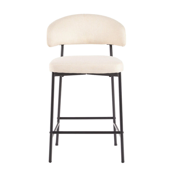 Alexis Modern Curved Back Bar Stool, Set of 2 - Luxio