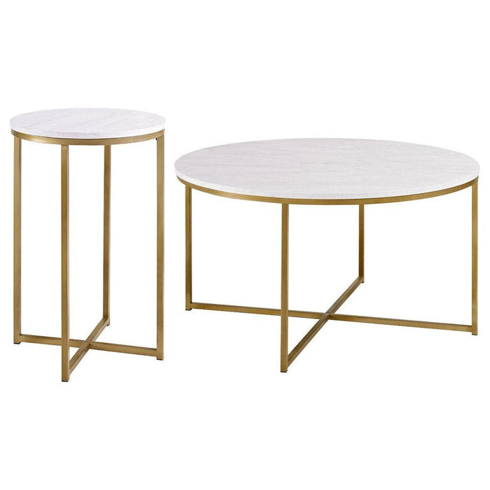 Alissa Modern Glam Coffee Table and Side Table Set - Luxio