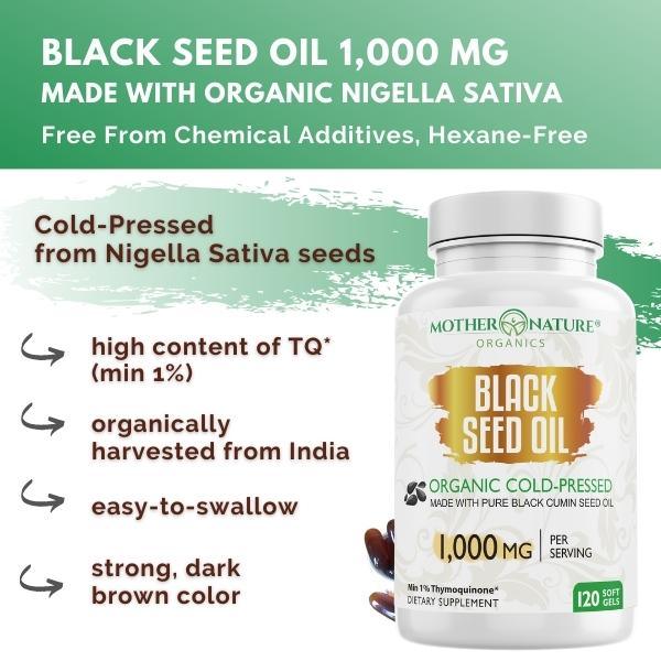 Black Seed Oil Capsules 1,000mg (Softgel) - Luxio