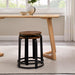 Colton 18" Metal and Wood Round Kitchen Stool Set of 2 - Luxio