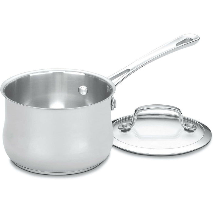 Cuisinart 419-14 Contour Stainless 1-Quart Saucepan with Cover - Luxio
