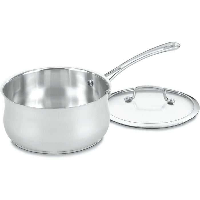 Cuisinart 4193-20 Contour Stainless 3-Quart Saucepan with Glass Cover - Luxio