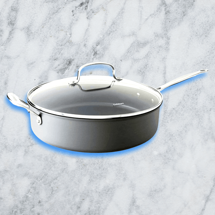 Cuisinart 633-30H Chef's Classic Nonstick Hard-Anodized 5-1/2-Quart Saute Pan with Helper Handle and Lid - Luxio