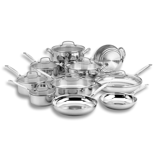  Cuisinart 17-Piece Cookware Set, Chef's Classic Steel Collection  77-17N: Home & Kitchen