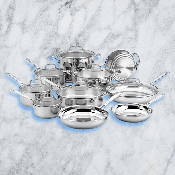 Cuisinart 77-17N 17-Piece Chef's Classic Stainless Steel Cookware