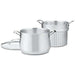 Cuisinart Contour Stainless 6 Quart 3 Piece Pasta Pot with cover, white background