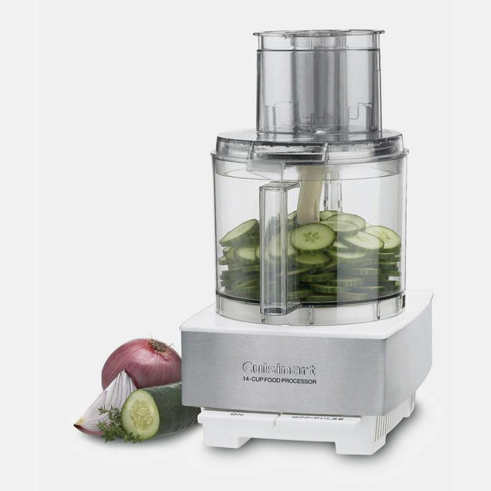 Cuisinart DFP-14BCWNYAMZ Food Processor, 14 Cup, Stainless Steel, White - Luxio