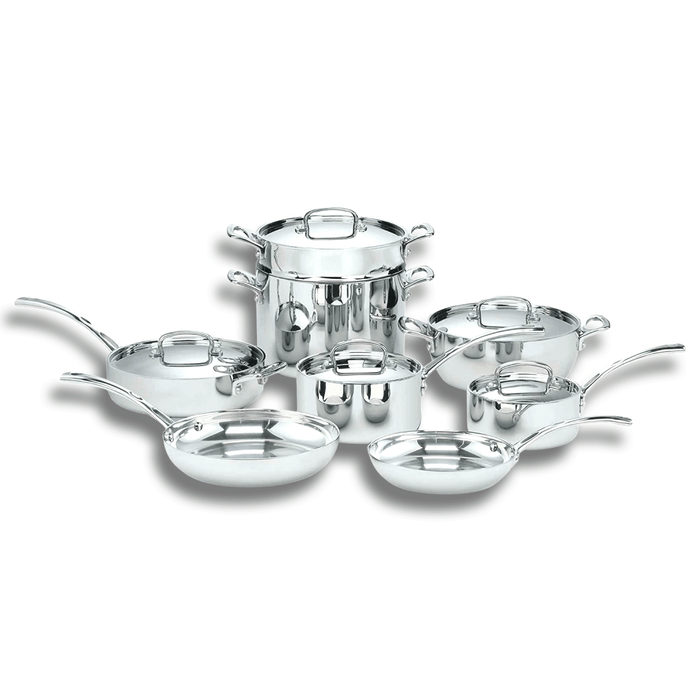 Cuisinart FCT-13 13-Piece Cookware Set French Classic Tri-Ply, Silver