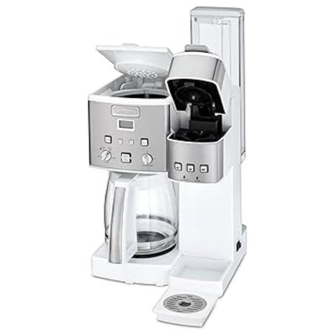 Cuisinart SS-15W Maker Coffee Center 12-Cup Coffeemaker and Single-Serve Brewer, White Stainless Steel - Luxio
