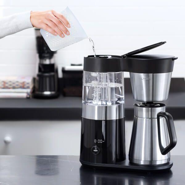 Water being poured into oxo 9 cup coffee maker