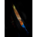 Spaceman Knives - Brisker Slicer - Damascus Steel - Blue Epoxy & Wood Handle - Luxio