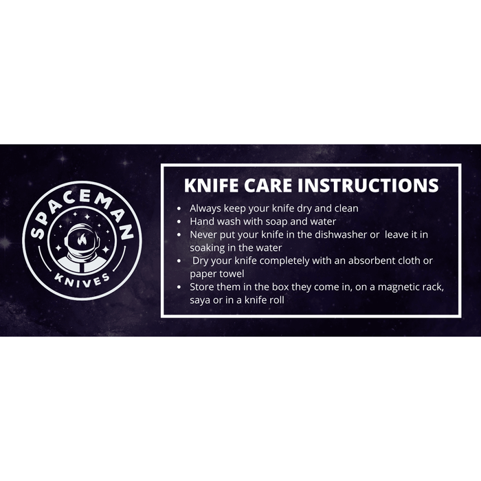 Knife Care Card - Spaceman Knives - Luxio.com