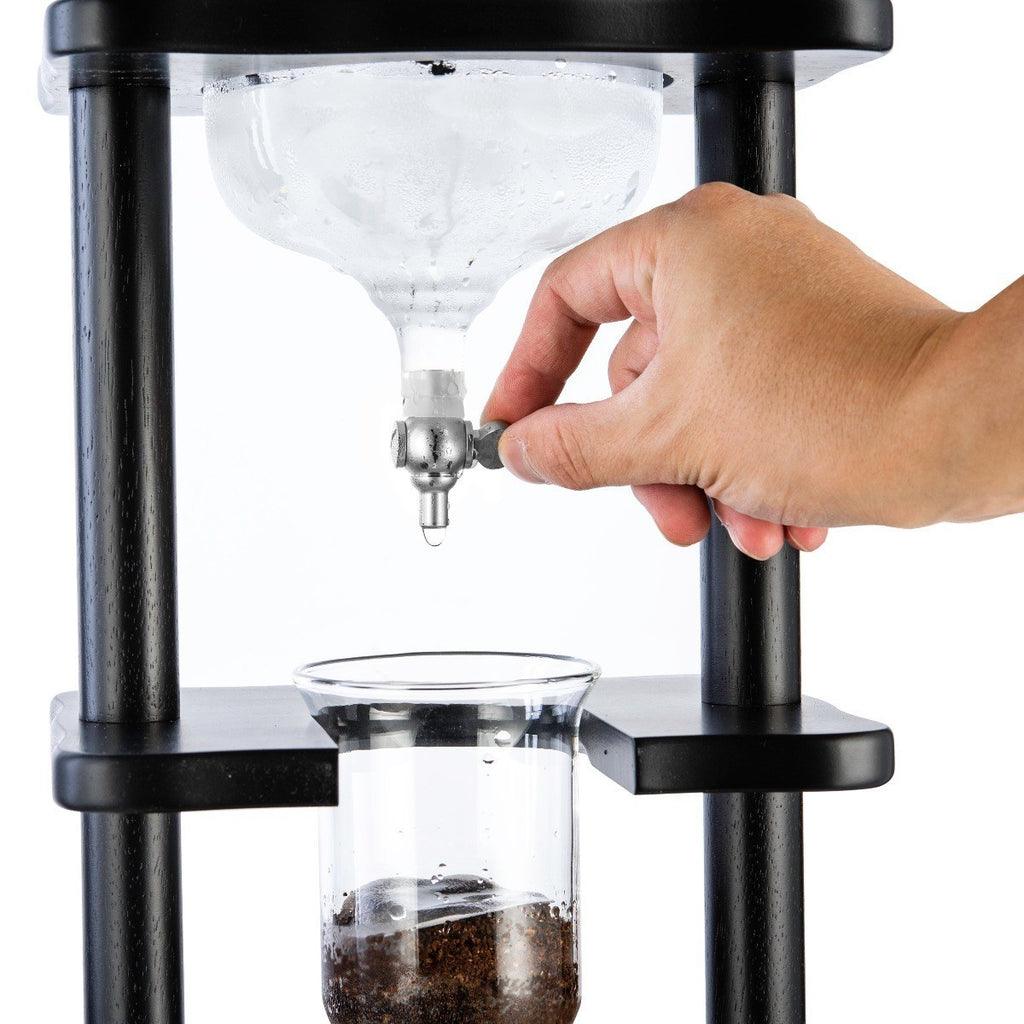 Yama 6-8 Cup Cold Drip Maker Curved Brown Wood Frame (32oz)